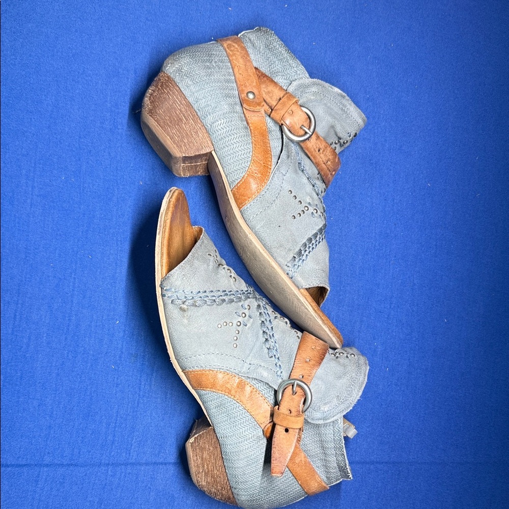 Miz Mooz light blue, detailed boot/sandle